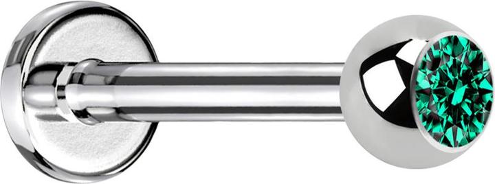 Immagine prodotto Star Piercing Labret in argento con cristallo a sfera turchese (Acciaio chirurgico 316L, senza ottone)