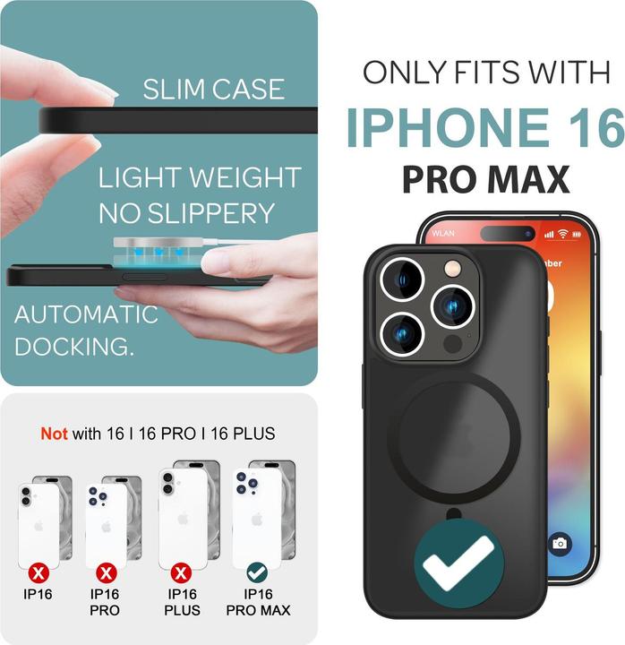 Actual product image Nalia Matte hybrid case with MagSafe function (Apple iPhone 16 Pro Max)