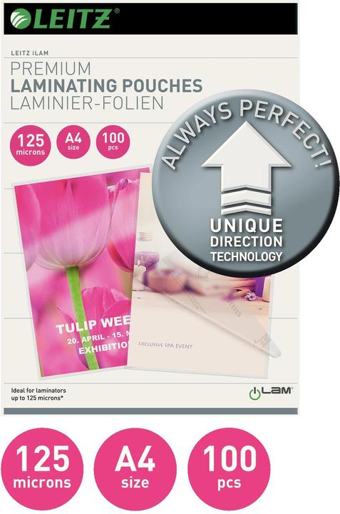 Immagine prodotto Leitz Foglio di laminazione (A4, 100 Pezzo/i, 125 µm)