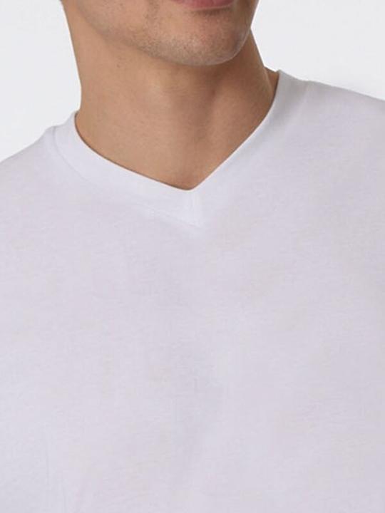 Image du produit Schiesser Lot de 2 t-shirts américains pour hommes avec col en V, 100% coton (S)