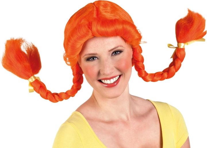 Produktbild Fasnacht Perücke Zopf geflochten orange
