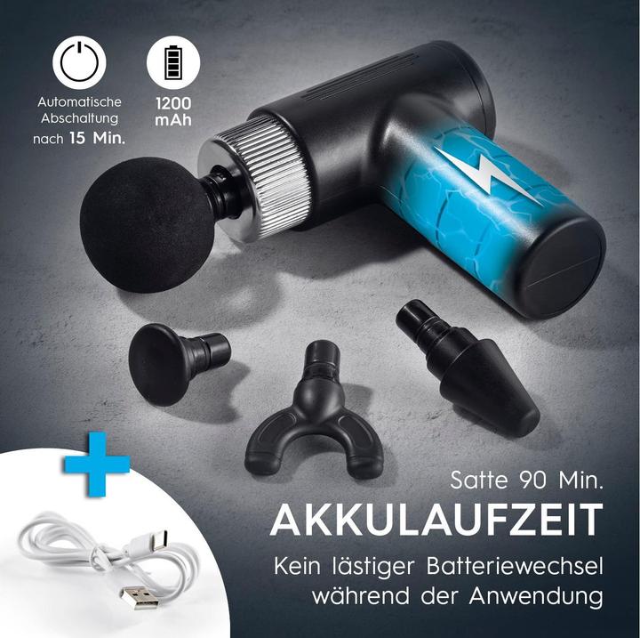 Actual product image Vitalmaxx Massage Gun Mini-Gun 5-piece