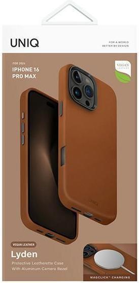 Actual product image Uniq case Lyden iPhone 16 Pro Max 6.9" Magclick Charging carmine/caramel (Apple iPhone 16 Pro Max)