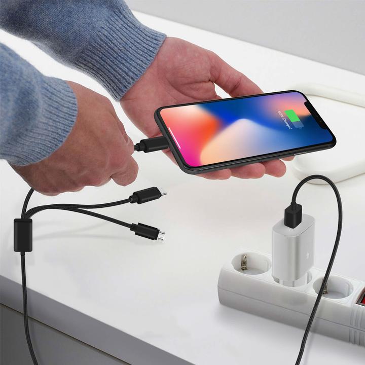 Actual product image Setty USB Typ A – USB C, Lightning, Micro USB (1 m, USB 3.0, USB 3.2 Gen 2, USB 2.0, USB 3.1, USB 3.2 Gen 2x2, USB 3.2 Gen 1)