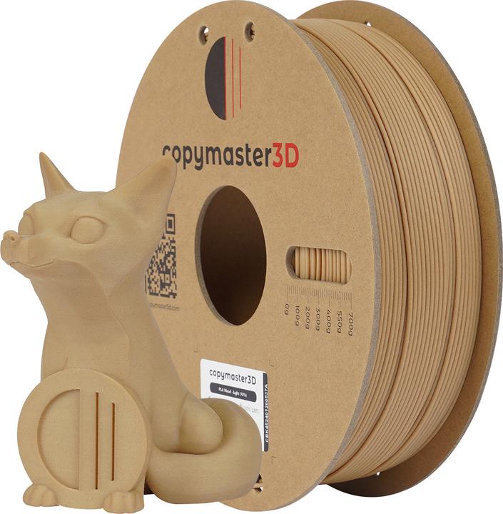 Copymaster3D PLA Hout Filament voor 3D Printer, 1,75 mm, Licht Hout (PLA, 1.75 mm, Bruin)