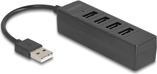 Immagine prodotto Delock USB Hub 4 Port USB 2.0 mit 4 x USB Typ-A Buchse schwa (USB-A, 4 Porti)