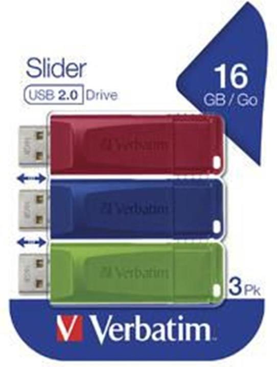 Produktbild Verbatim Slider (3er Pack) (16 GB, USB-A, USB 2.0)