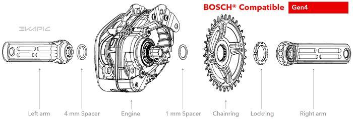 Actual product image Rotor Bike Components eKAPIC Bosch QF171 (170 mm)