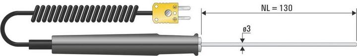 Immagine prodotto B+B Thermo-Technik 06001002-10 Sonda a immersione da -50 a +1150 °C Sonda tipo K Calibrata su (Termometro)