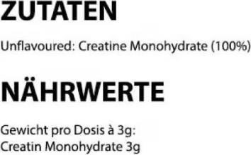 Valori nutrizionali e ingredienti MyProtein Creatina monoidrato (confezione da 250 g) (1 Pezzo/i, Polvere, 250 g)