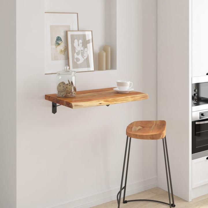 Image du produit VidaXL Étagère murale Rectangulaire Bord d'arbre Étagère suspendue Bureau Étagère en bois massif Acacia (60 x 40 x 2,5 cm)