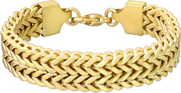 Produktbild Star Piercing Armband vergoldet matt zweireihige Weizen (22.90 cm, Chirurgenstahl 316L, ohne Messing)