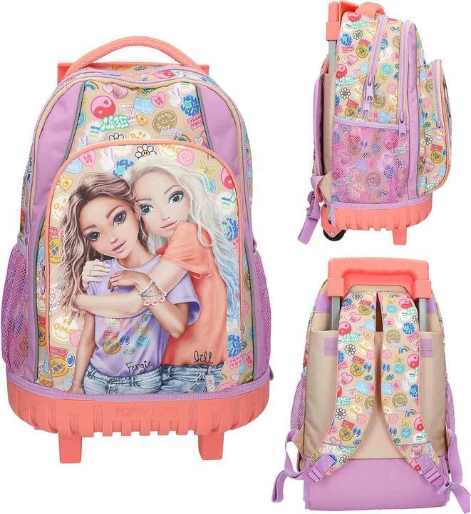 Produktbild Top Model Topmodel - TOPModel School Backpack Trolley GIRL POWER - Beige, Lilac, Coral - 34x24x50 cm (413286) (28 l)