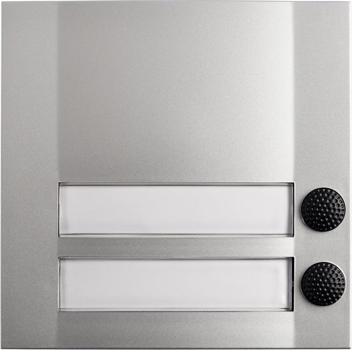 Produktbild Grothe Klingeltaster 2fach 90x90x18.5mm sil/sw Domolux Duo SIM