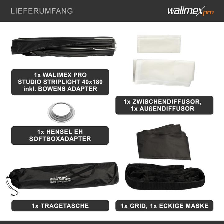 Actual product image Walimex pro Studio Striplight 40x180 Hensel EH (Soft boxes)