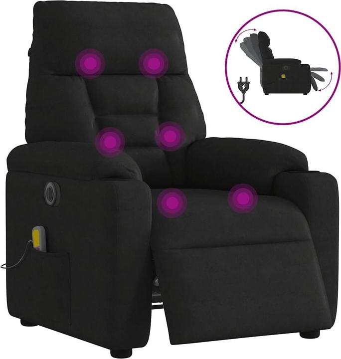 VidaXL Massagesessel Elektrisch Schwarz Mikrofasergewebe Massagestuhl Sessel