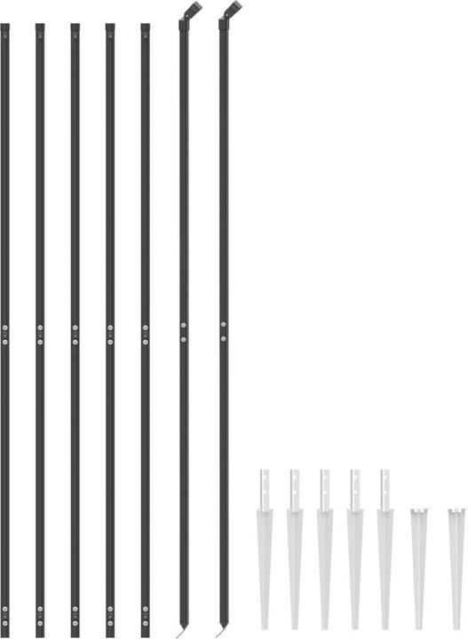 Produktbild VidaXL Maschendrahtzaun mit Bodenhülsen Anthrazit 2,2x10 m