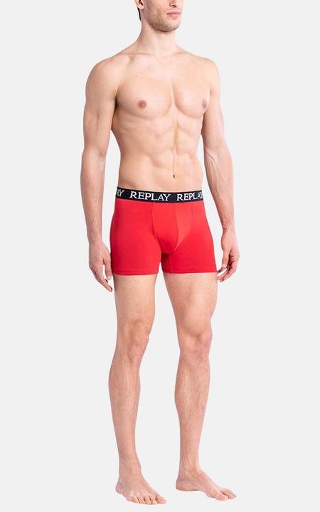 Actual product image Replay Trunk BOXER Style 01/C Basic Cuff Logo im 3er Pack (XXL, pack of 3)