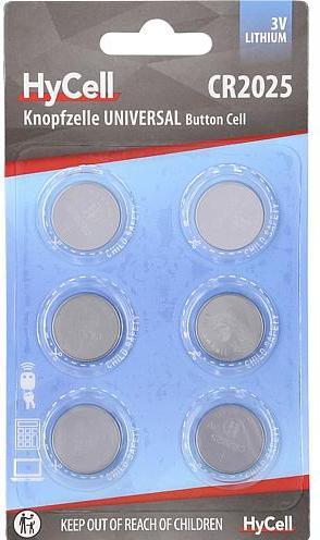 Actual product image HyCell Button cell (6 pcs., CR2025, 140 mAh)