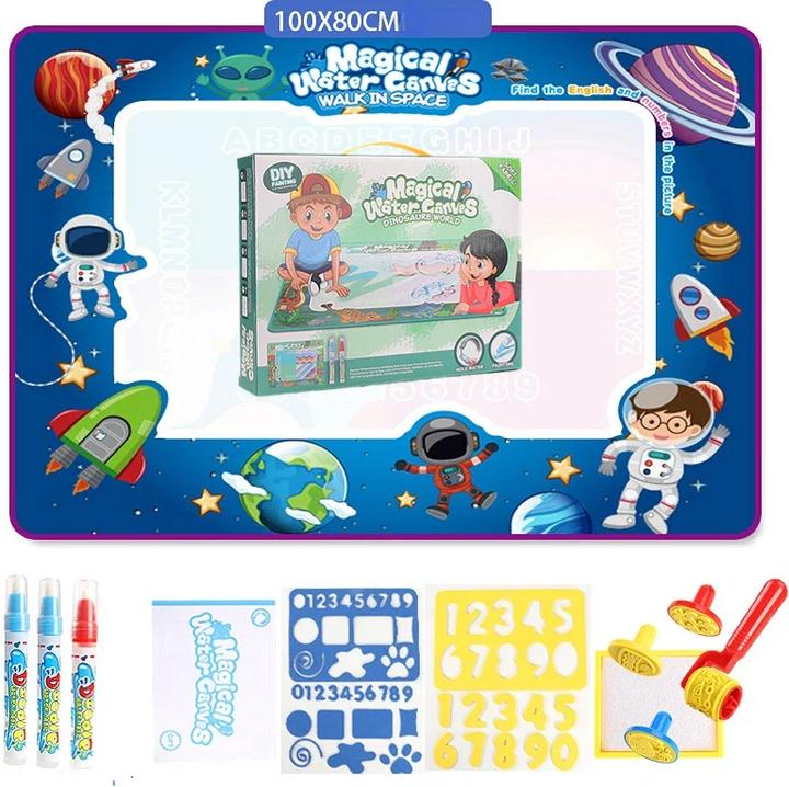 Actual product image Activity Board 100x80CM Magic Water Drawing Mat Colouring Doodle with Reusable Magic Pens Painting