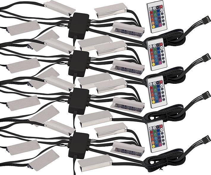 Produktbild Lunartec 4er-Set LED-Glasbodenbeleuchtung