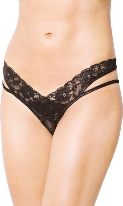 Actual product image Softline Crotchless thong in black (S/M)
