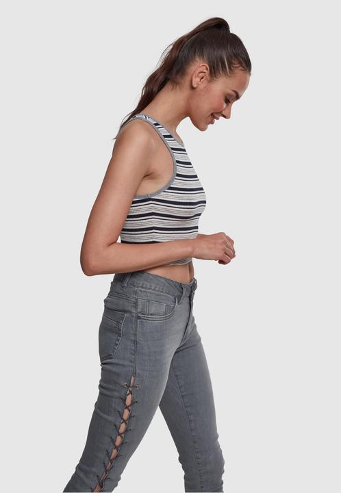 Actual product image Urban Classics Ladies Rib Stripe Cropped Top (L)