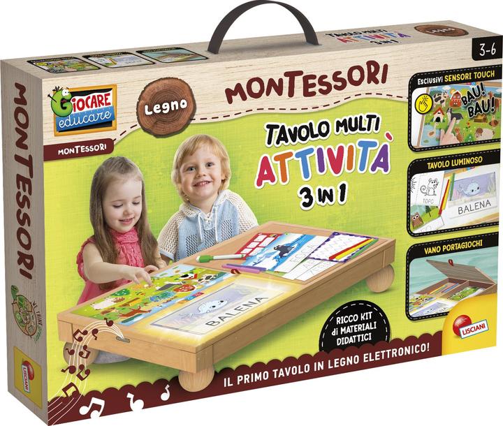 Actual product image Lisciani Montessori Wood Multi Activity Table