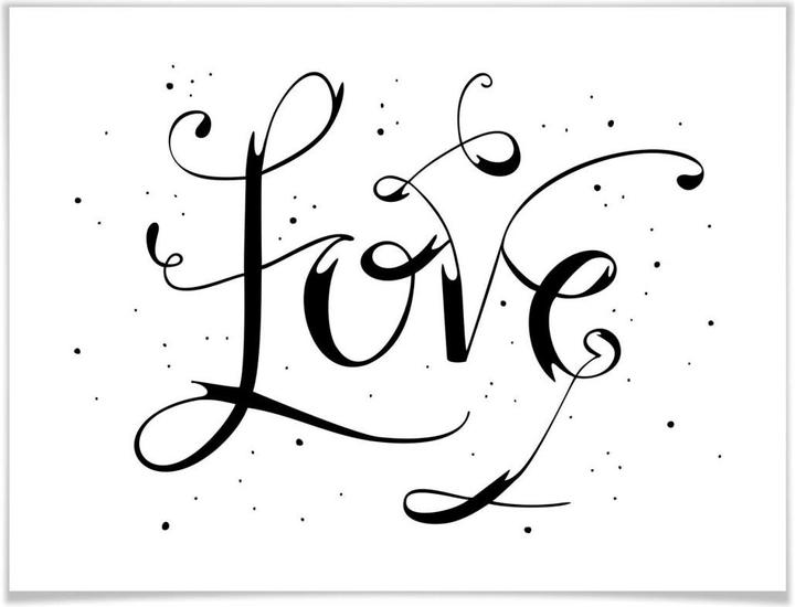 Produktbild Trenddeko Handlettering Love - weiss (30 x 24 cm)
