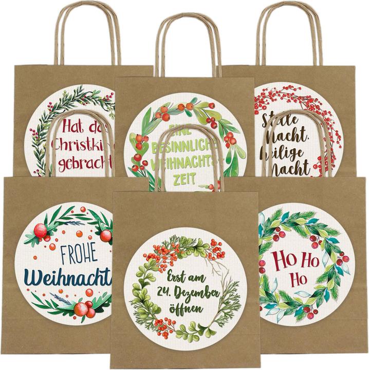 Image du produit Papierdrachen Weihnachtsgeschenktüte XXL Set 2 Weihnachtskränze (Pochette cadeau, 6 x)