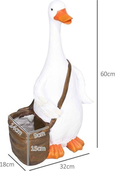 Immagine prodotto Swisshandel24 Vaso per piante con design "Cigno con cartella", fioriera con foro di drenaggio, per uso interno ed (18 cm)