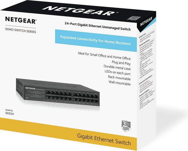 Actual product image Netgear Gs324-100eus (24 Ports)