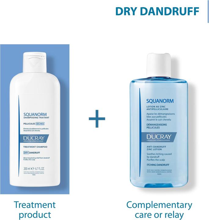 Produktbild Ducray KELUAL SQUANORM Shampoo trockene Schuppen (200 ml, Flüssiges Shampoo)