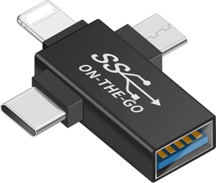 Immagine prodotto PowerGuard 3-in-1 USB-C MicroUSB Lightning OTG Adapter (USB 3.0)