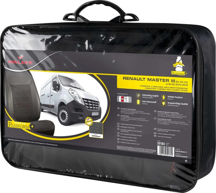 Image du produit Walser Housse de siège auto Premium pour Renault Master III 02/2010-aujourd'hui avant