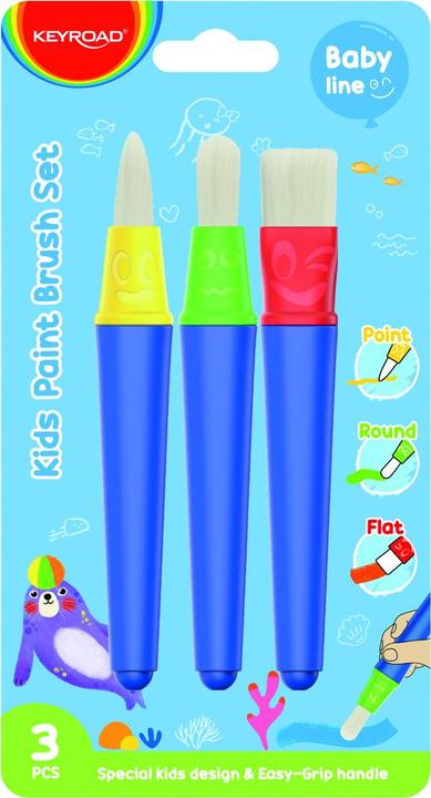 Immagine prodotto Keyroad Spazzole per bambini, 3 pezzi, piatte, a forma di punto, rotonde, in blister