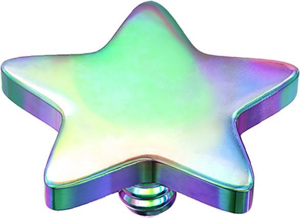 Produktbild Star Piercing Dermal Anchor Stern farbig mit Titanium Beschichtung (Chirurgenstahl 316L, ohne Messing)