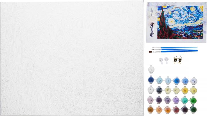 Actual product image Figured'Art Painting by Numbers "Van Gogh - Starry Night" 40 x 50 cm, on stretcher frame