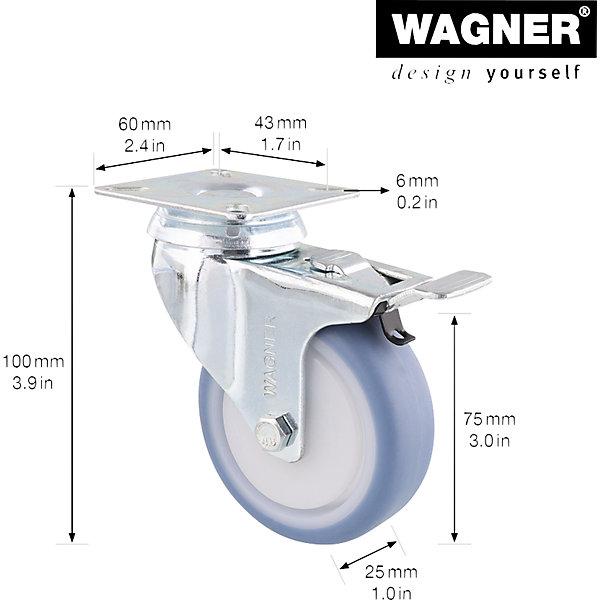 Actual product image Wagner System Swivel castor 75mm with brake