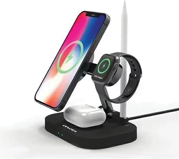 Produktbild Awei ład. indukcyjna 4w1 W22 15W Fast Charging czarny/black (15 W)