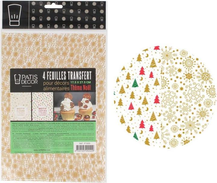 Actual product image Patisdécor Feuilles transfert chocolat - Noel