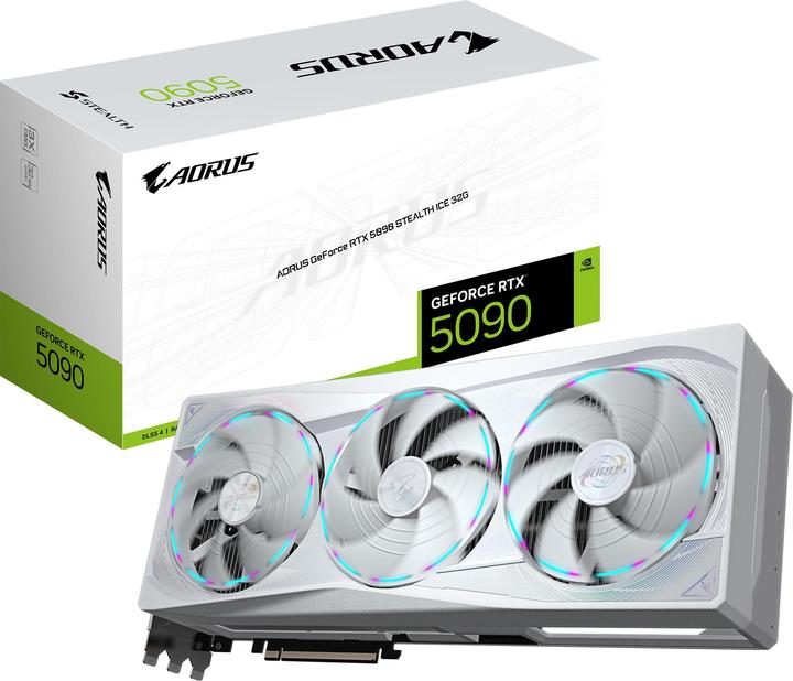 Actual product image Gigabyte AORUS GeForce RTX 5090 STEALTH ICE (32 GB)