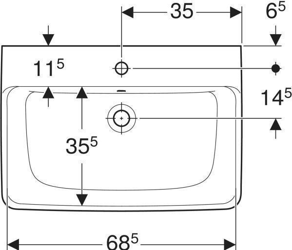Actual product image Geberit Keramag / Washbasin Renova Plan 70 cm white 501644001 (480 mm, 700 mm)