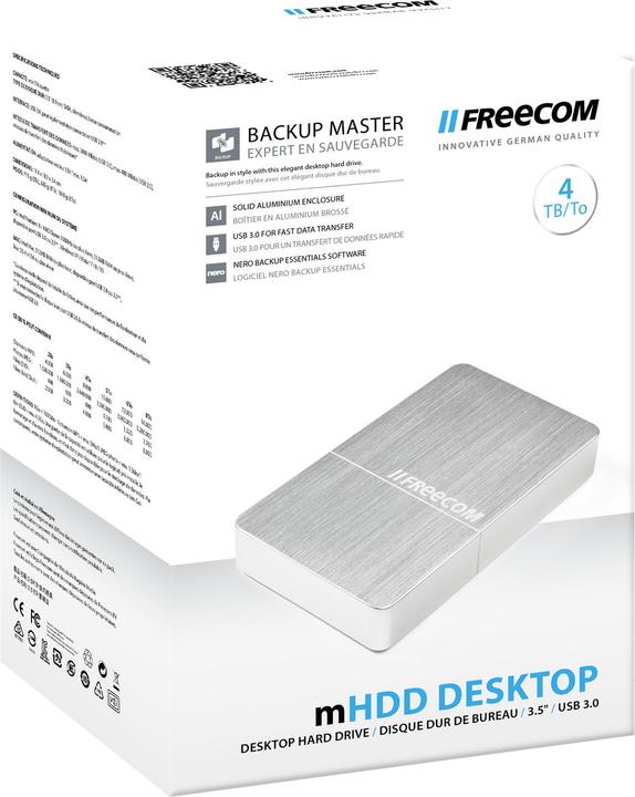 Produktbild Freecom mHDD Desktop Drive - 4TB Silver (4 TB)