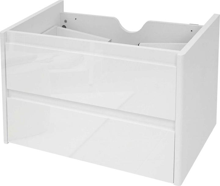 Mendler Waschbeckenunterschrank, Waschtischunterschrank Waschtisch Badezimmer, hochglanz Soft-Close 50x60cm (60 x 47 x 48 cm)