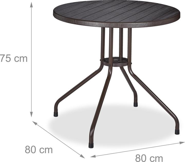 Produktbild Relaxdays Gartentisch (80 cm)