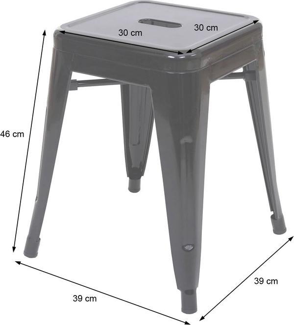 Immagine prodotto Swisshandel24 2x Sgabello HWC-A73, sgabello in metallo con seduta, design industriale in metallo impilabile bianco