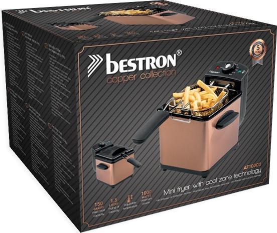 Actual product image Bestron Best deep fryer 1.2L AF100CO copper 1000W