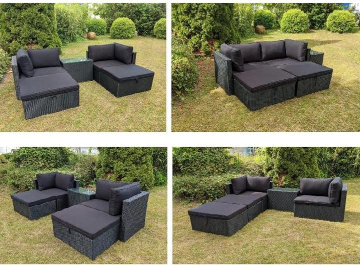 GreenGarden 25896 Premium rattan modular seating area "Miami" for 2-4 people