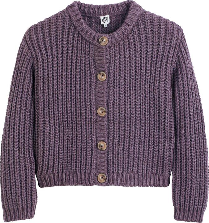 Produktbild La Redoute Collections Grobstrickjacke mit rundem Ausschnitt und Knopfleiste (110)